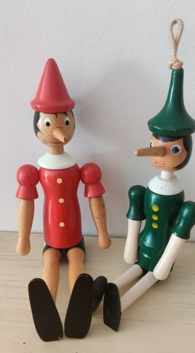 Pinocchio bois x2 poupée - ,