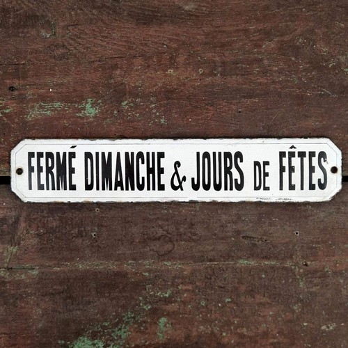 Plaque émaillée ancienne - , «