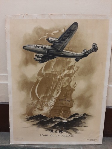 Rare affiche pub - pub, avion
