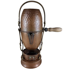 So-called "Russian" reversing coffee maker in hammered copper & bronze E.D PARIS