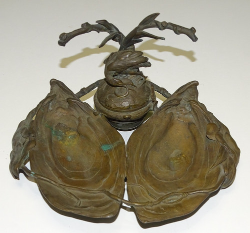 Bel encrier bronze xixe - -bel,