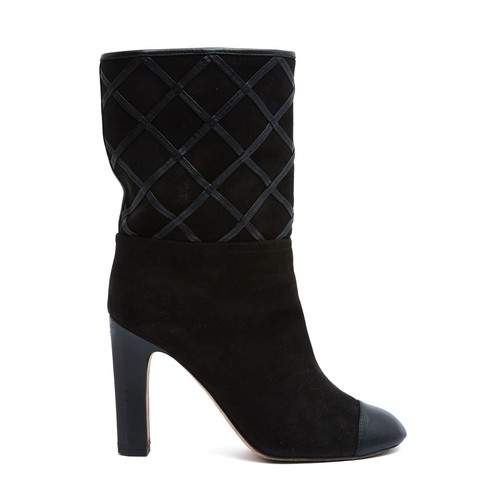 Chanel bottines daim noir - bottines,
