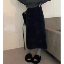 Femmes Midi Jupe Faux Mohair