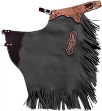 Softy & Suede Leather Horse Riding Beautiful Chinks Chaps With Tooling .