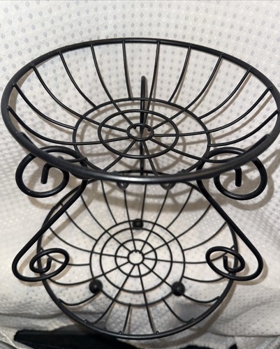 Two tier black wire fruit - two,