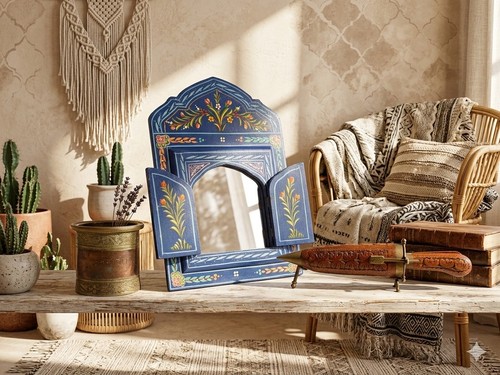 Ancien miroir volets - à,