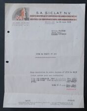 Invoice BELGIUM 1961 BRUSSELS S I C L A T NV KNITTING YARNS illustrated 56