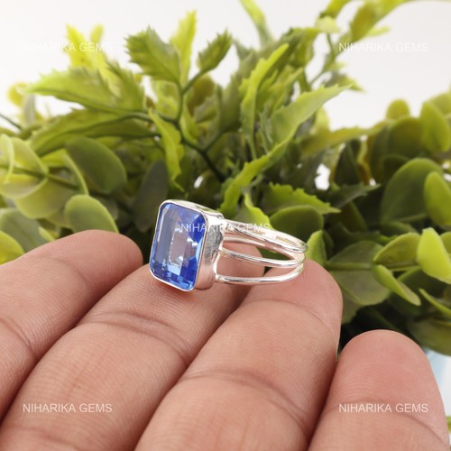 Bague solitaire tanzanite - bague,