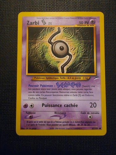 Carte pokémon zarbi 105 - zarbi, &