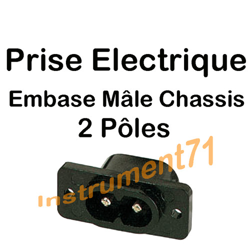 Embase secteur mâle - embase, bipolaire