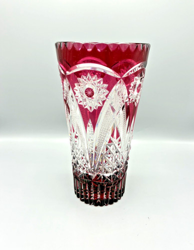 Bohemian crystal vase - vase, cut