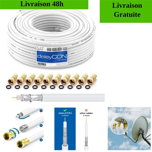 Câble coaxial 30m - 30m, deleycon