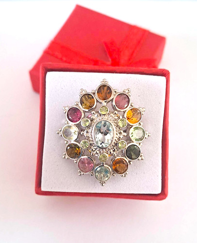 Bague aigue marine tourmaline - bague, aigue-marine