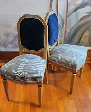 Paire de chaises style Art Déco revisitées – création unique tapissier