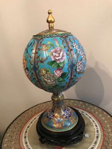 Cloisonne potiche vase pot - cloisonne,