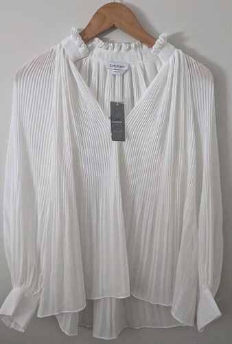 Bebe white pleaded - white, sheer