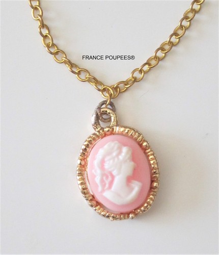 Collier camée rose mini
