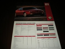 ALFA ROMEO RARE BIFACIAL BROCHURE "ALFA GTV" 1995 IN EXCELLENT CONDITION