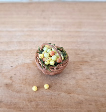 IGMA Artist Kiva Atkinson Miniature 1" Tall Basket Of Gooseberries 1:12 Scale 