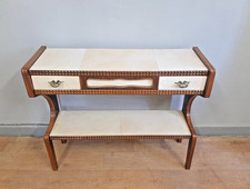 Console art deco en cerisier et parchemin des années 1950 Paolo Buffa still