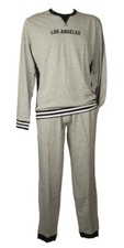 Pyjama pour homme RAGNO coton été manches longues col rond avec poignets coton j