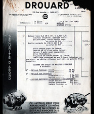 PARIS (XV°) ELECTRIC MOTORS "DROUARD" invoice in 1943