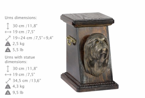 Bearded collie urne bronze - collie,,