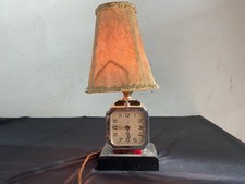 Rare Antique 110v Operating Alarm Clock Lamp Electric COTNA Alarm Clock