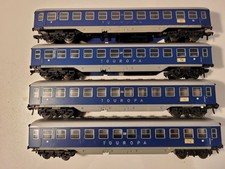 FLEISCHMANN HO Lot De 4 VOITURES VOYAGEURS TOUROPA DB Ref 1509