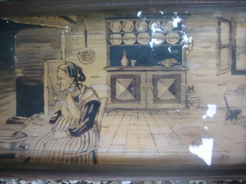 Plateau art déco - signé, bois