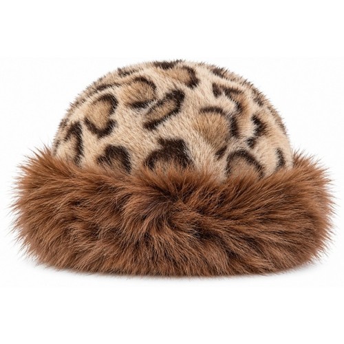 Bonnet fourrure léopard femme - fourrure,