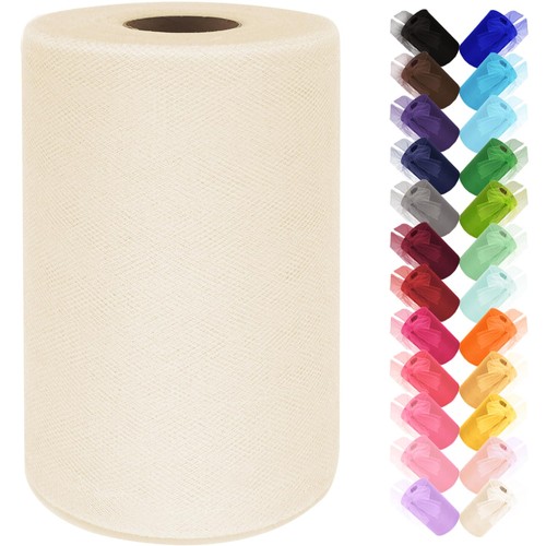 Ivory tulle fabric roll - ivory, inch