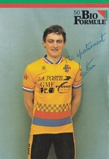 CYCLISME carte cycliste CLAUDE CARLIN équipe LA POSTE G.M.F  signée 18/12,5 CM