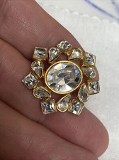Bouton Bijou Métal et Cristal