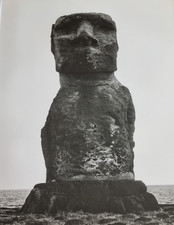 Photographie argentique originale, Moaï, île de Pâques, 1970, cadre 41 x 31 cm