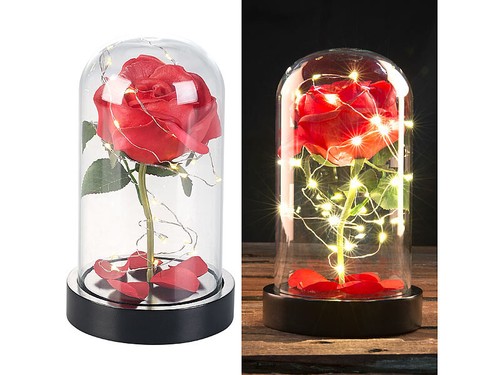 Rose artificielle avec - , cloche
