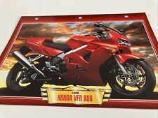 Honda VFR800 Fi 1998 VFR 800 fiche carte moto passion collection Atlas