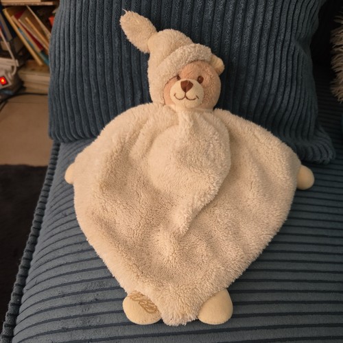 Doudou plat ours bonnet beige - bonnet,