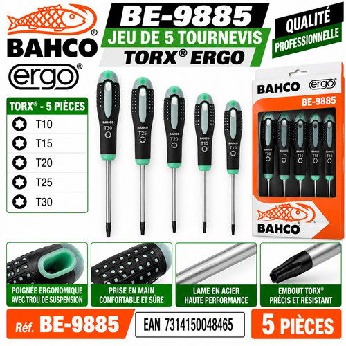 Bahco 9885 jeu tournevis - be-9885,