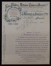 Invoice NANCY 1909 Safes BARDET BORDER Art Nouveau Billhead 10