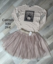 CATIMINI IKKS 12 ANS FILLE : T SHIRT DANSEUSE  ET JUPE TULLE NEUVE