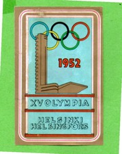 PANINI OLYMPIA 1896 1972 #155 HELSINKI 1952 COAT OF ARMS RECOVERED EXCELLENT REMOVED