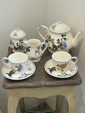 TRES JOLIE SERVICE A CAFE EN FAIENCE DE GIEN DECOR " L OISEAU POETE "