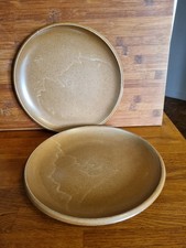 Ensemble de 2 assiettes plates vintage en grès de Brenne