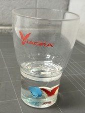 VINTAGE GLASS VIAGRA ADVERTISEMENT BEER MANCAVE BAR PUB RETRO