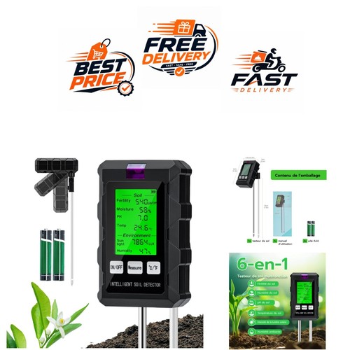 Testeur sol en - ph, 6-en-1