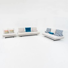 2010s Ligne Roset Prado Three Piece Sofa Set by Christian Werner w/ Grey Fabric