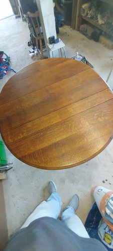 Table chene style louis - chene,