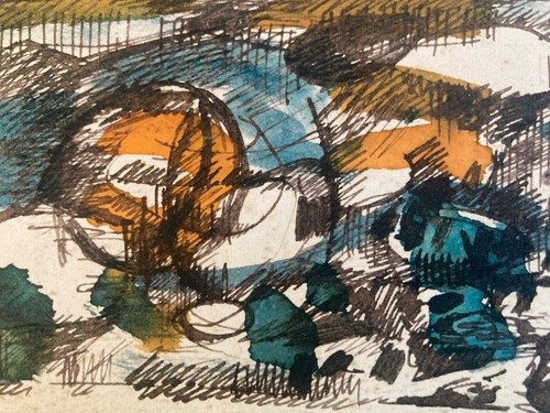 Peinture gouache abstraction - peinture,