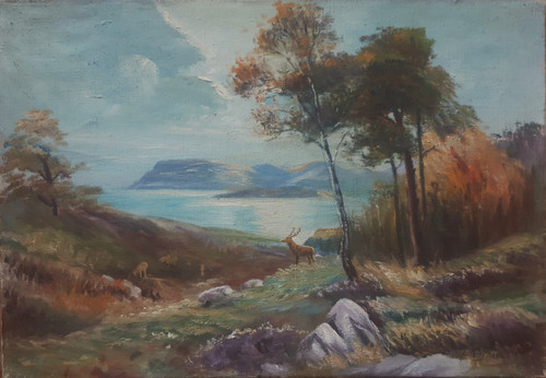 Tableau ancien huile toile - tableau,